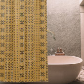 Modern Brown Mudcloth African Pattern Douchegordijn