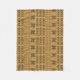 Modern Brown Mudcloth African Pattern Fleece Deken