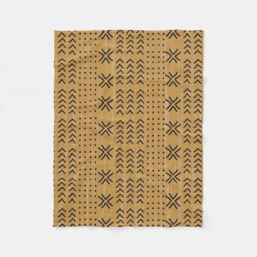 Modern Brown Mudcloth African Pattern Fleece Deken (Voorkant)