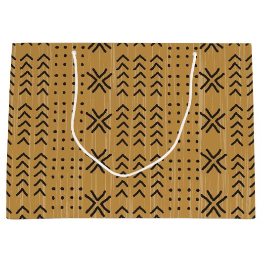 Modern Brown Mudcloth African Pattern Groot Cadeauzakje (Voorkant)