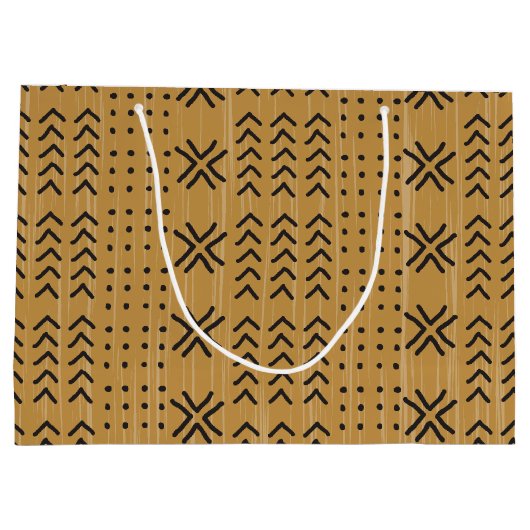 Modern Brown Mudcloth African Pattern Groot Cadeauzakje (Achterkant)