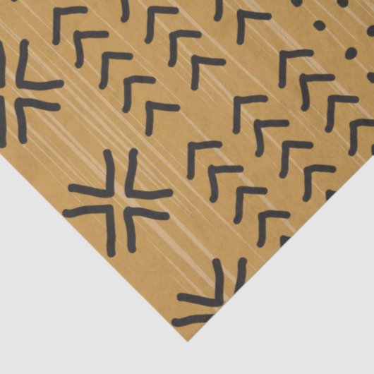 Modern Brown Mudcloth African Pattern Tissuepapier (Detail)