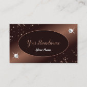 Modern Brown Ombre Glitter Stars Diamonds Elegant Visitekaartje (Voorkant)