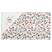 Modern Brown Pattern Monogram Kussensloop (Voorkant)