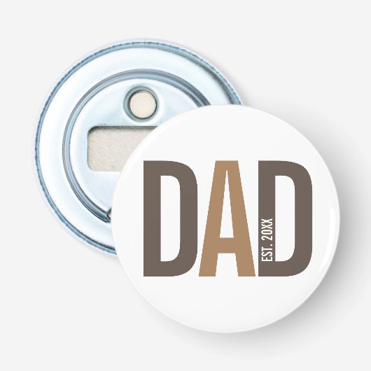 Modern Brown persoonlijke vader opgericht Button Flesopener (Voorkant)