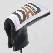 Modern Brown persoonlijke vader opgericht Golfheadcover (3/4 voorkant)