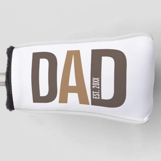Modern Brown persoonlijke vader opgericht Golfheadcover (Voorkant)
