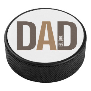 Modern Brown persoonlijke vader opgericht Hockey Puck