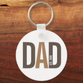 Modern Brown persoonlijke vader opgericht Sleutelhanger (Voorkant)