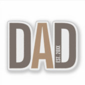 Modern Brown persoonlijke vader opgericht Sticker (Voorkant)