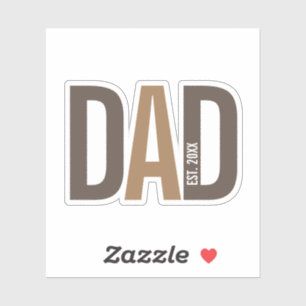 Modern Brown persoonlijke vader opgericht Sticker