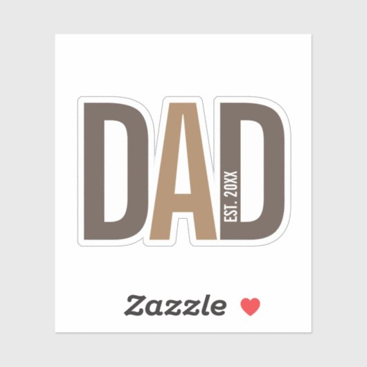 Modern Brown persoonlijke vader opgericht Sticker (Vel)