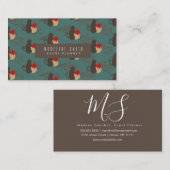 Modern Brown Red Sakura Cherry Blossom Monkey Visitekaartje (Voorkant / Achterkant)