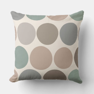 Modern Brown Sage and Beige Dot Pattern Kussen
