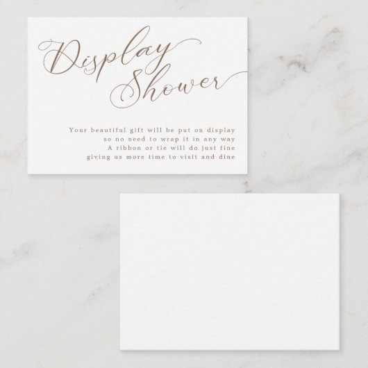 Modern Brown Script Vrijgezellenfeest Display Show Informatiekaartje (Voorkant / Achterkant)