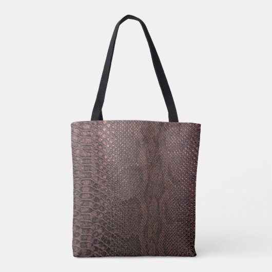 Modern Brown Snakeskin Pattern Canvas tas (Achterkant)