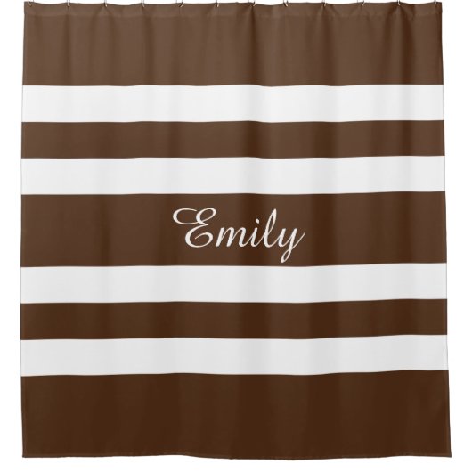 Modern Brown Stripes Pattern Douchegordijn (Voorkant)