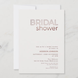 Modern Brown Text Minimalist Vrijgezellenfeest Kaart