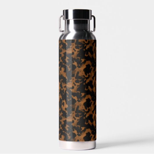 Modern Brown Tortoise Shell Stylish Waterfles (Voorkant)