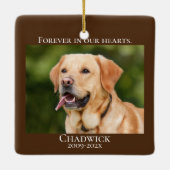 Modern Brown voegt foto's toe Keramisch Ornament (Achterkant)