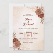 Modern Brown wedding Invitation Kaart (Voorkant)