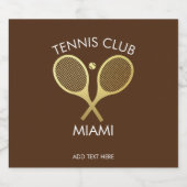 Modern Brown White Elegant Classic Tennis Sparkling Wijnetiket (Enkel label)
