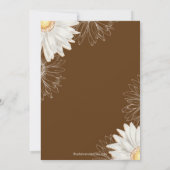 Modern Brown & White Gerbera Daisy Baby shower Kaart (Achterkant)