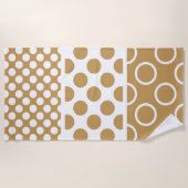 Modern Brown & White Polka Dot Layers Strandlaken (Voorkant)