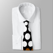 Modern Brown & White Polka Dots Pattern Stropdas (Gebonden)