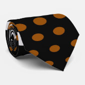 Modern Brown & White Polka Dots Pattern Stropdas (Opgerold)