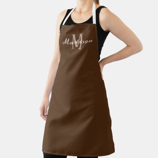 Modern Brown White Script Monogram Name Womens Schort (Insitu)