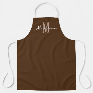 Modern Brown White Script Monogram Name Womens Schort