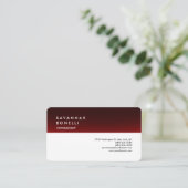 Modern Brownish Red White Trendy minimalist Visitekaartje (Staand voorkant)