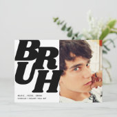 Modern Bruh Tiener Jongen Verjaardagsfeestje Kaart (Staand voorkant)