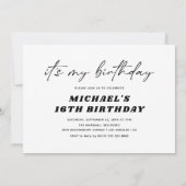 Modern Bruh Tiener Jongen Verjaardagsfeestje Kaart (Achterkant)