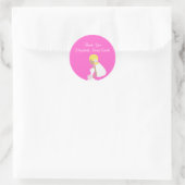 Modern Bruid Blond Silhouet Sticker-Roze Ronde Sticker (Tas)