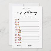 Modern Bruids Emoji Pictionary Game met Antwoorden Kaart (Voorkant)