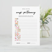 Modern Bruids Emoji Pictionary Game met Antwoorden Kaart (Staand voorkant)