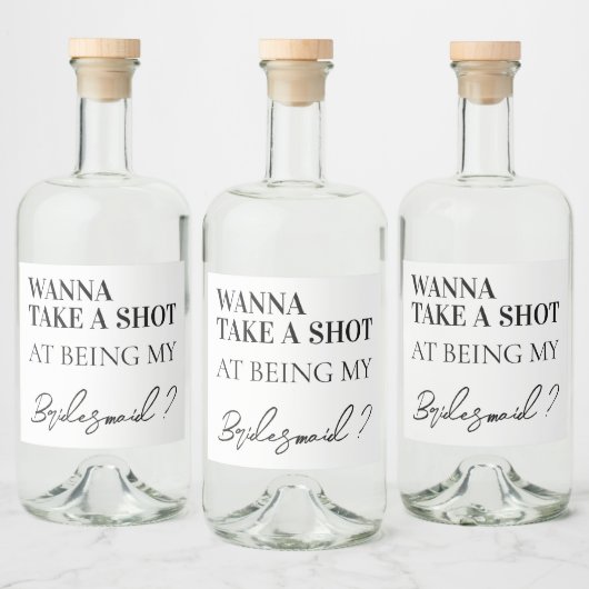 Modern bruidsmeisje voorstel bruiloft partij gunst likeurfles etiket (Flessen)