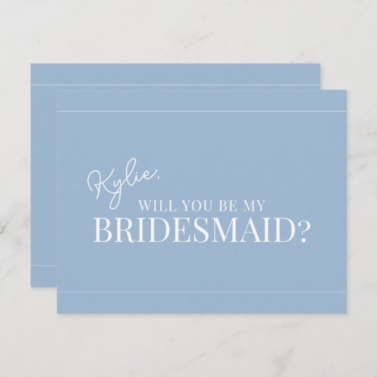 Modern bruidsmeisje voorstel Kaart (Voorkant / Achterkant)
