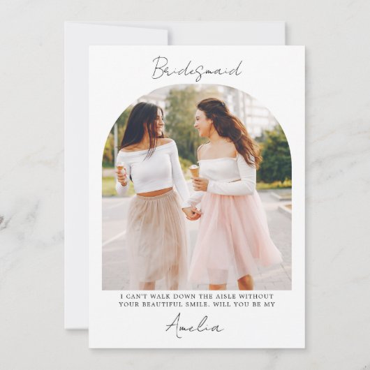 Modern bruidsmeisje voorstel & Maid of Honor Kaart (Achterkant)