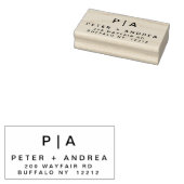 Modern bruidspaar adres rubberstempel (Gestempeld)
