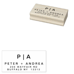 Modern bruidspaar adres rubberstempel