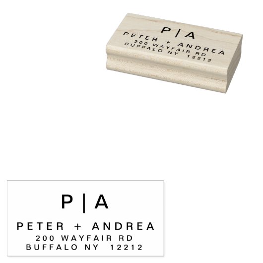 Modern bruidspaar adres rubberstempel (Gestempeld)