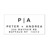 Modern bruidspaar adres rubberstempel (Afrduk)