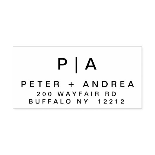 Modern bruidspaar adres rubberstempel (Afrduk)