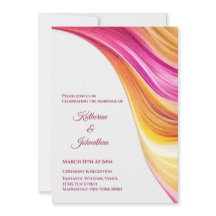 Modern bruiloft- Abstract-roze Sinaasappel- geel