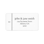 Modern bruiloft adres wit gepersonaliseerde mailin etiket (Voorkant)