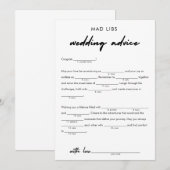 Modern bruiloft advies bruids libs spel kaart (Voorkant / Achterkant)