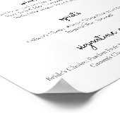 Modern bruiloft Bar Sign Menu Poster (Hoek)